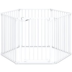 Extra Wide Baby Gate Fits 34.5-154" Openings 6-Panel Adjustable Pet Safety Fence