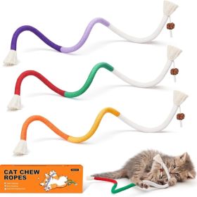 Cat Toys Chew Ropes 3Pcs With Refillable Natural Catnip (Option: MULTICOLOR)