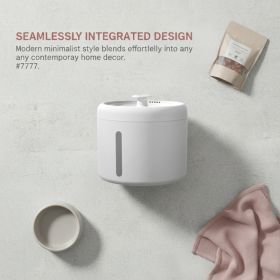 2000ML Automatic Pet Water Fountain, USB Powered Ultra Quiet Circulating Water Dispenser With Side Visible Water Level Window, BPA-Free Fresh Run (Option: WHITE)
